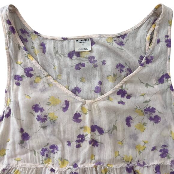 Intimately Free People Pale Pink Cami with Floral Print and Ruffle Detail - S - Picture 7 of 10